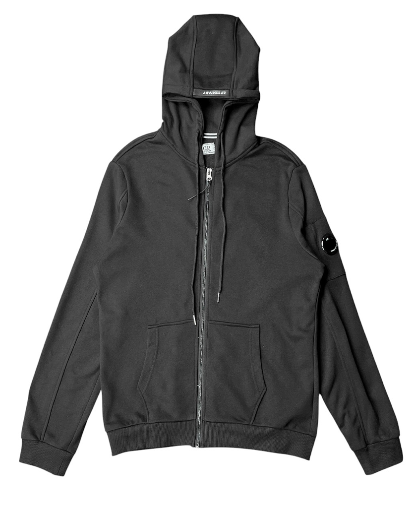 C.P. Company Fleece Zipper Hoodie Black