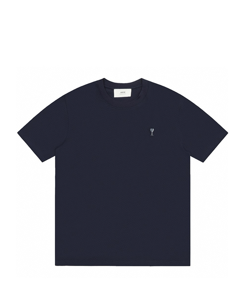 AMI Paris Ami De Coeur Tonal Small Heart T-Shirt Navy Blue