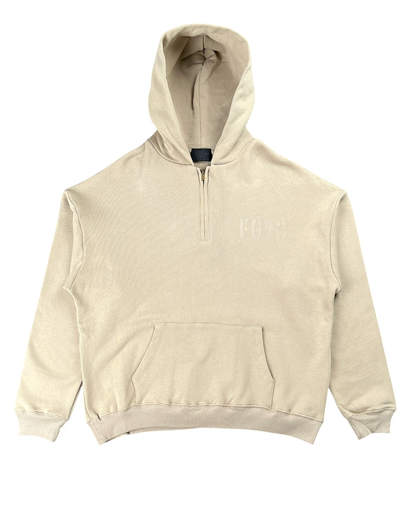 Fear Of God "FG7C" Cotton Half-Zip Hoodie Beige