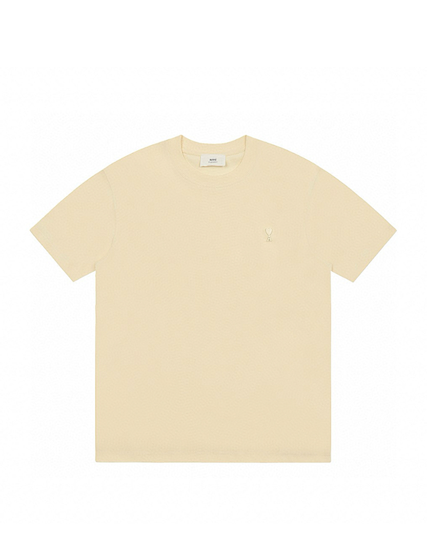 AMI Paris Ami De Coeur Tonal Small Heart T-Shirt Yellow