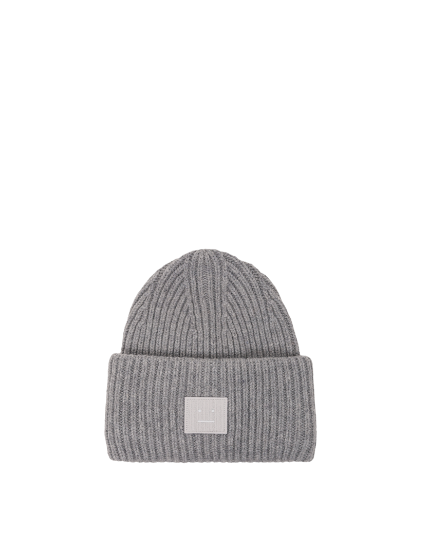 Acne Studios Rib knit beanie hat dark grey