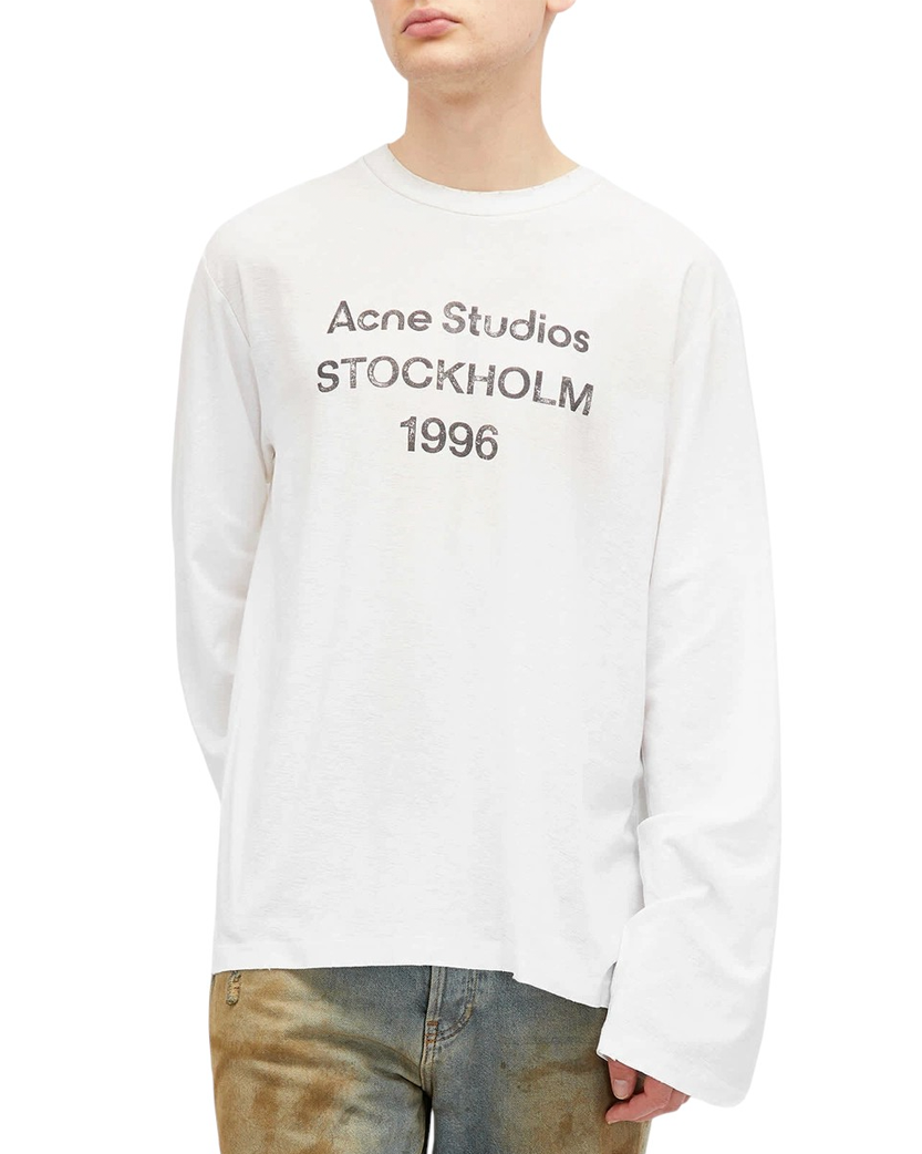 Acne Studios Stamp Logo Long Sleeve Dusty White