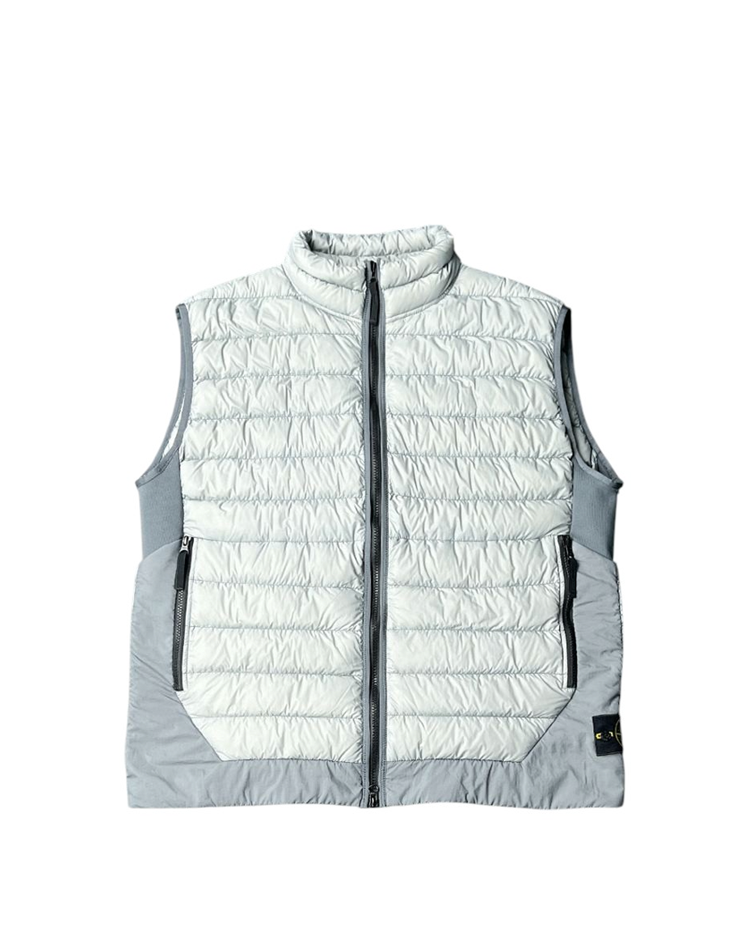 G0124 Garment Dyed Micro Yarn Down Gilet Light Grey SI0151-LGY