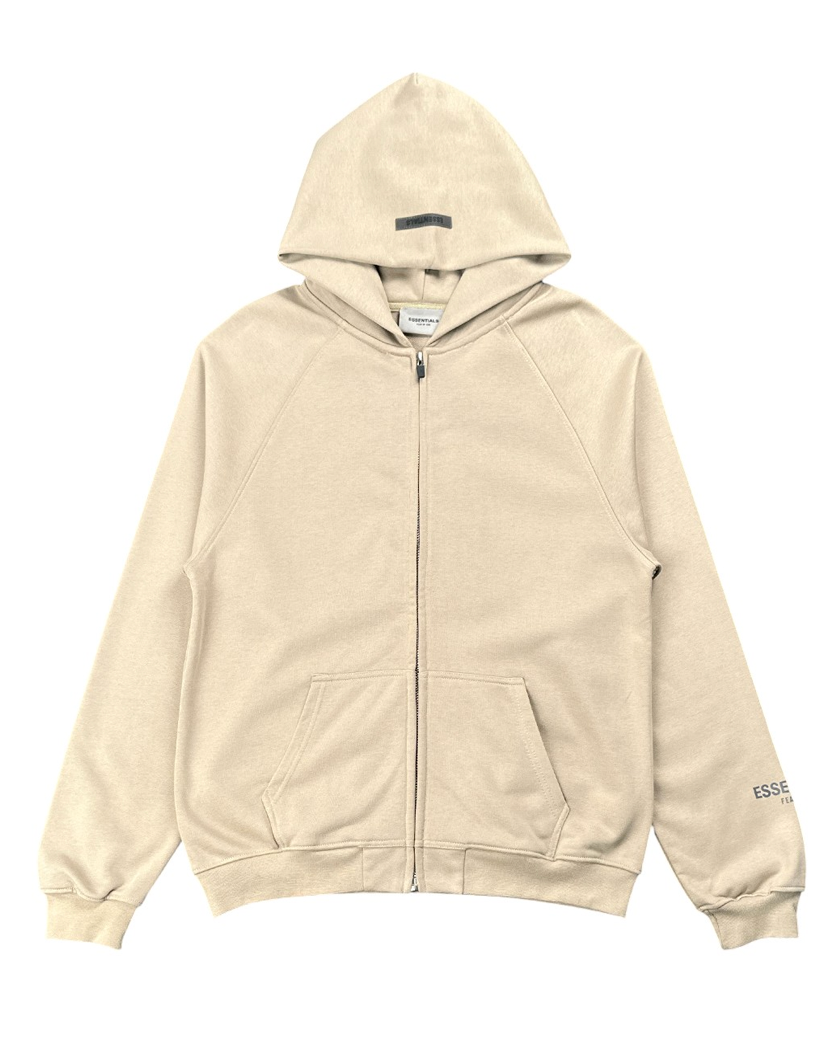 Gray Raglan Essential Худі Fear Of God Essentials Raglan Full Zip Hoody Grey Flannel - UNIFORM