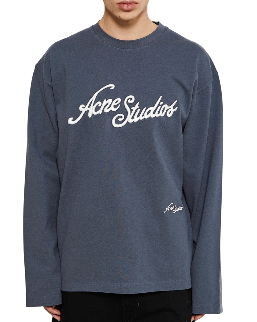 Acne Studios Exford Tourist Logo Long Sleeve Faded Grey