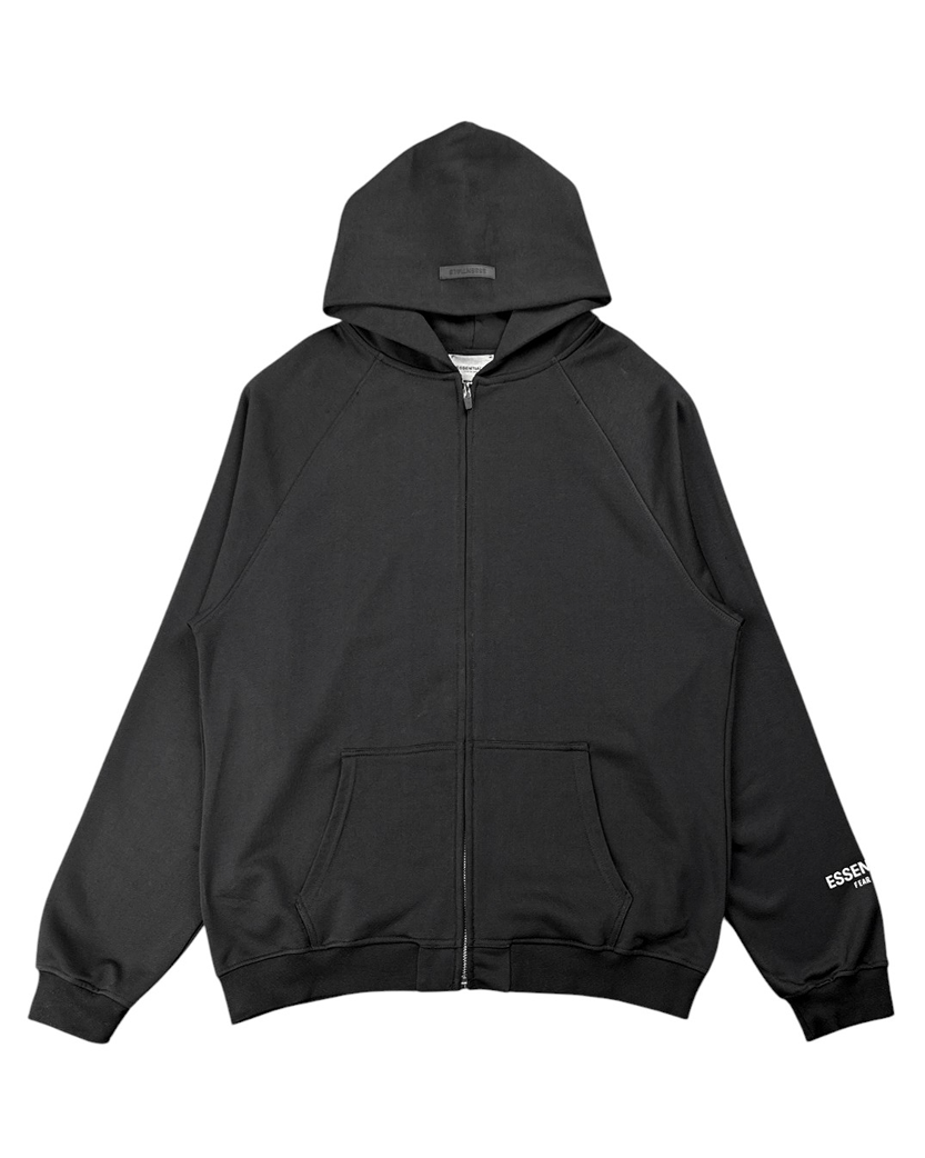 Fear Of God Essentials Raglan Full Zip Hoody Black