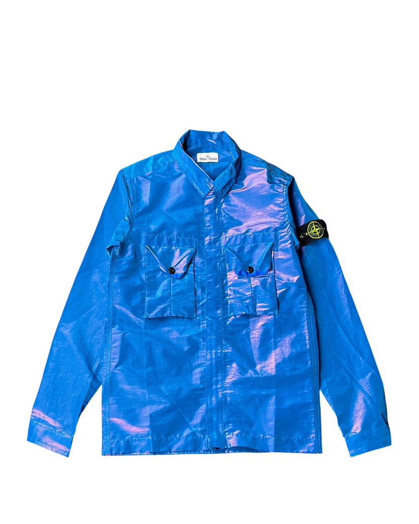 Nylon Metal Colour Weft Shirt Blue SI0101-BL
