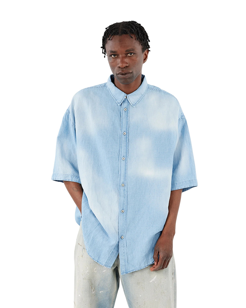 Acne Studios Button-up Shirt Logo Stamp Blue