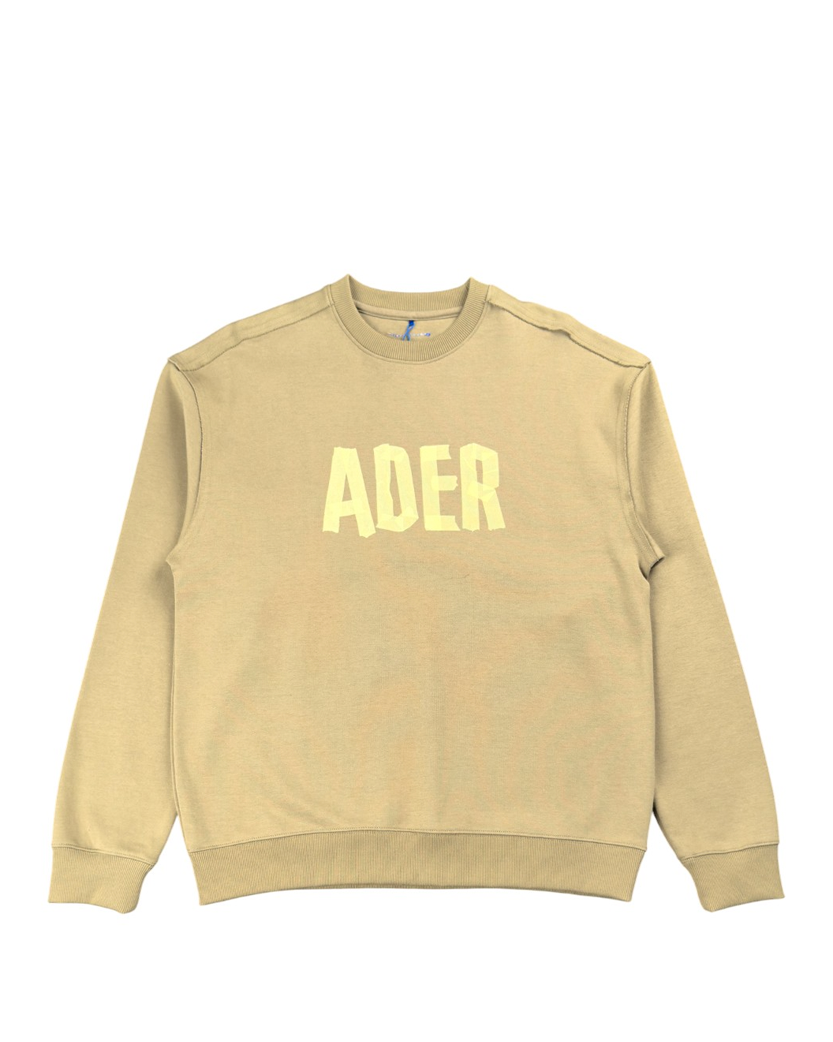 Ader Error Tape Logo Crew Sweat Sweatshirt Beige