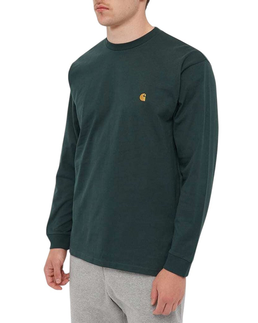Carhartt WIP Chase Golden Logo Long Sleeve Green
