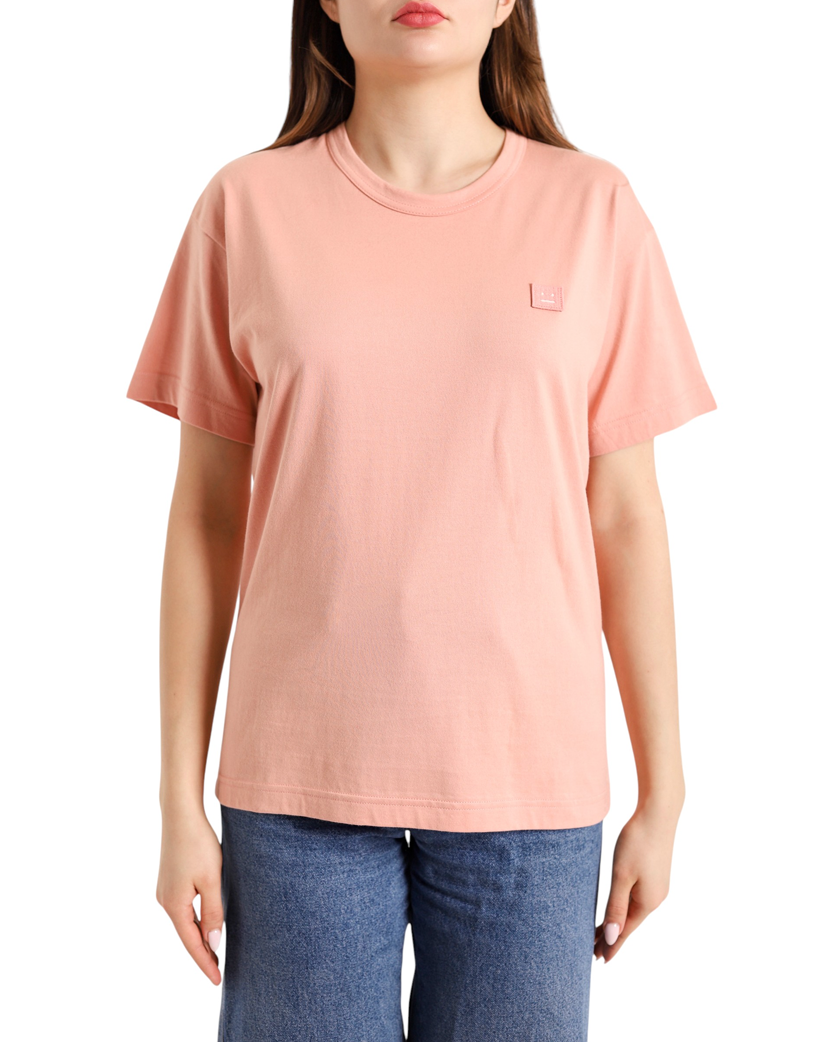 Acne Studios T-Shirt With Ellison Face Patch Pink