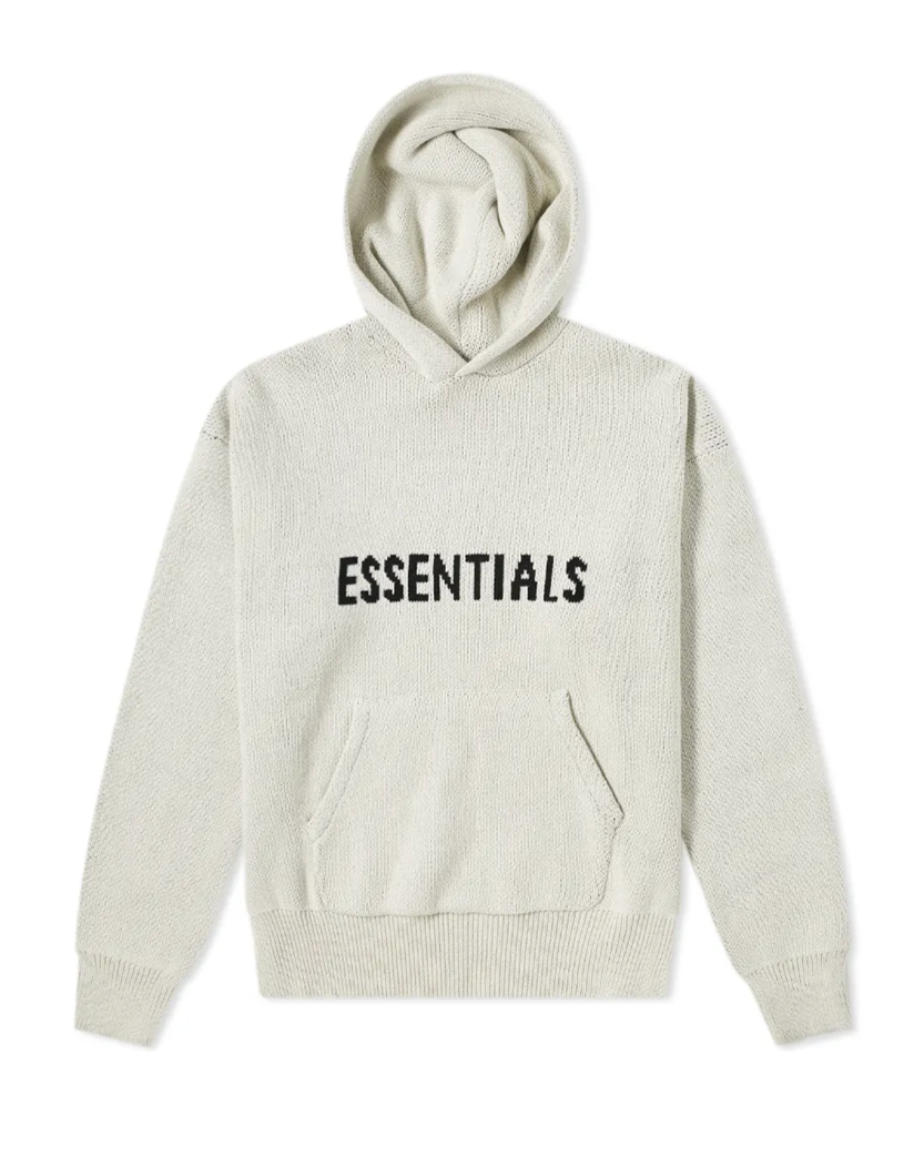 Fear Of God Essentials Knit Hoodie Light Grey