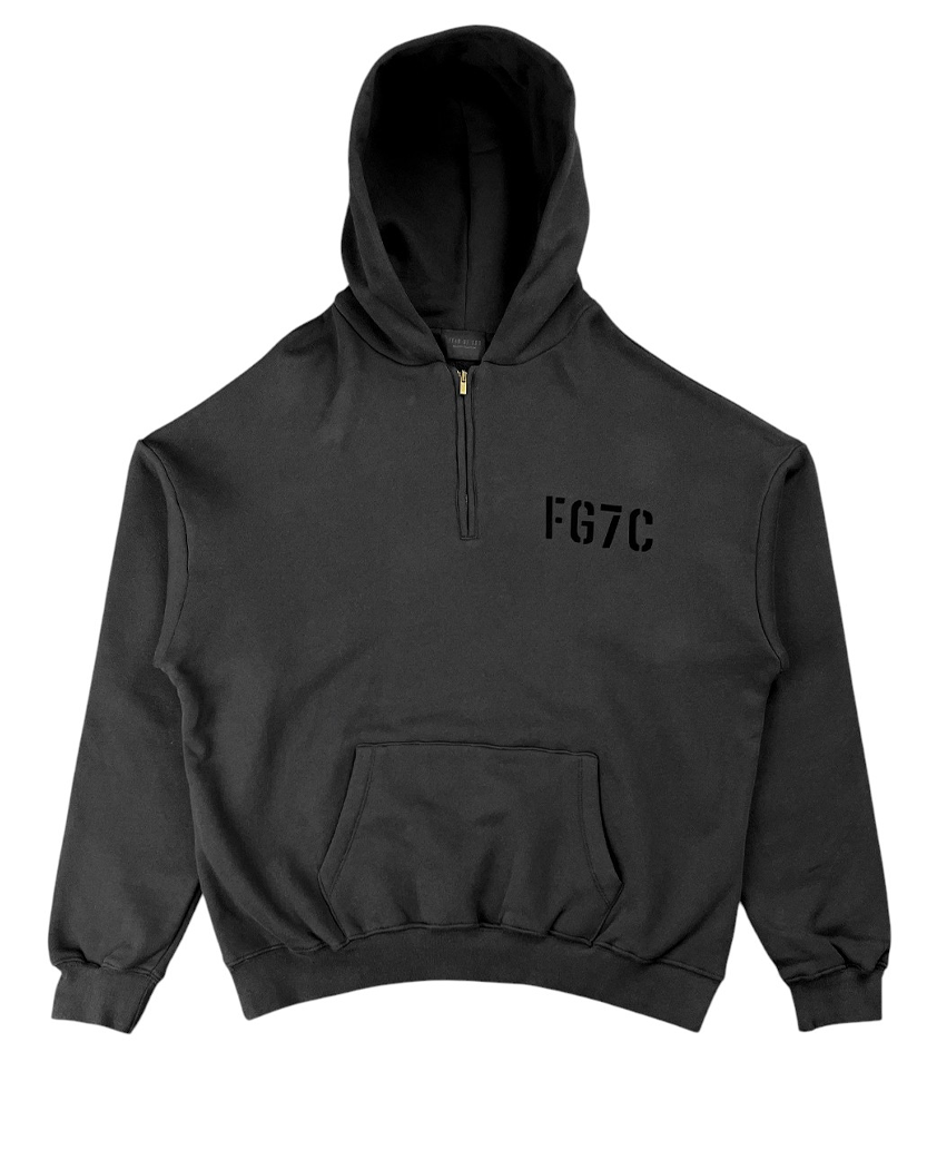Fear Of God "FG7C" Cotton Half-Zip Hoodie Black