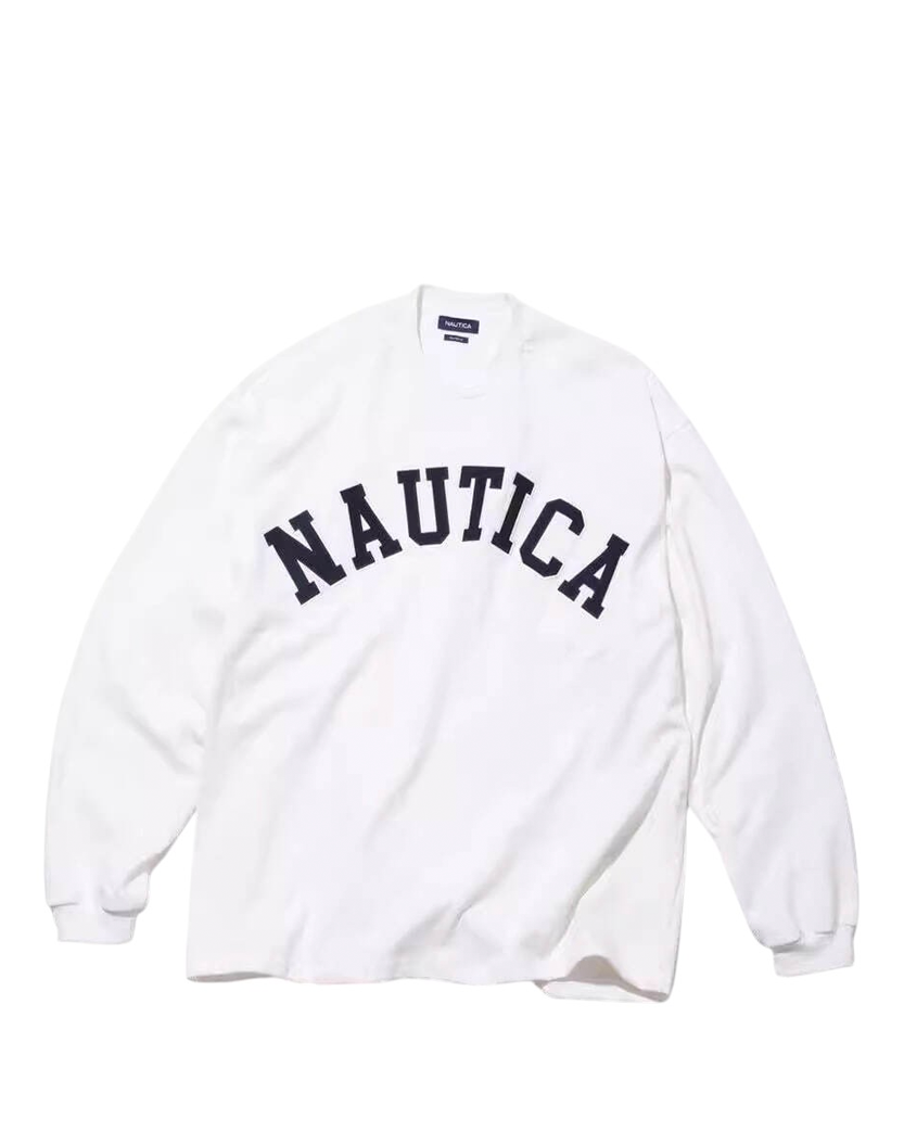 NAUTICA Logo Long Sleeve White