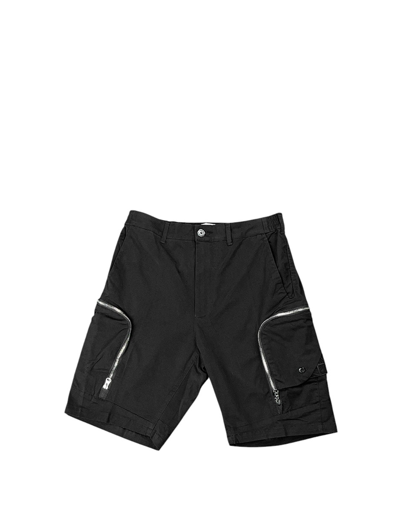 L0208 Shadow Project Zip Cargo Shorts Black SI0173-BK