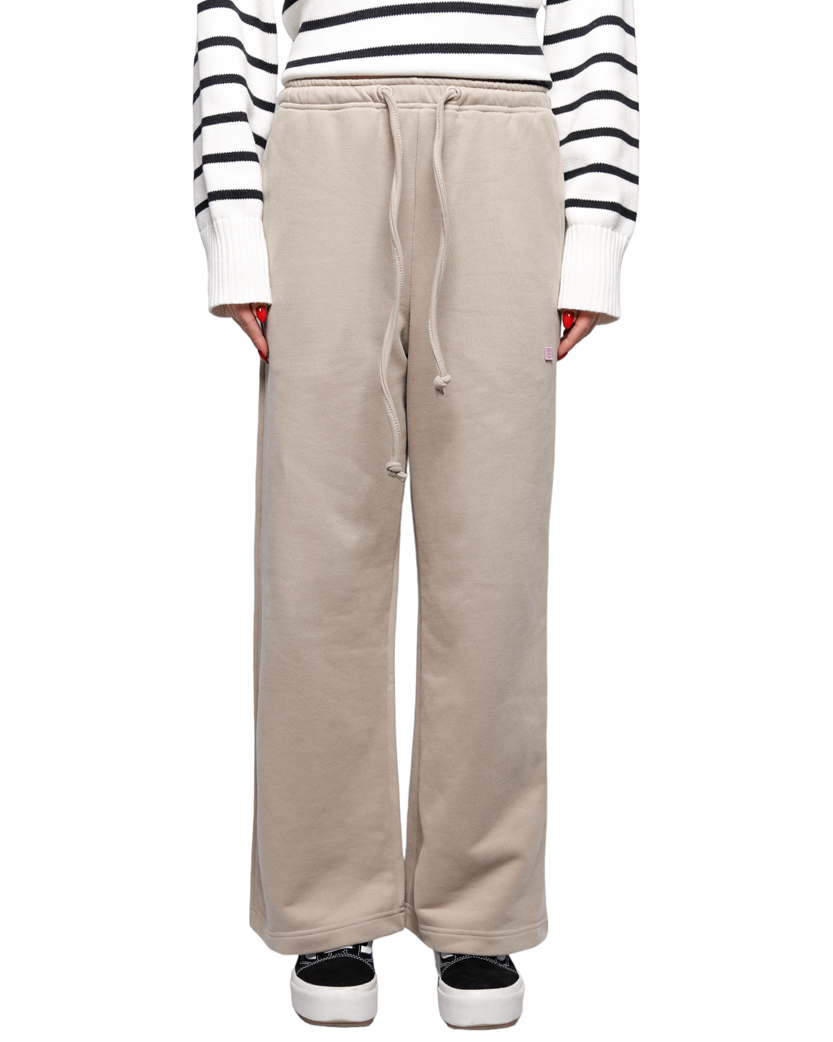 Acne Studios Wide Leg Logo Embroidered Sweatpants Khaki