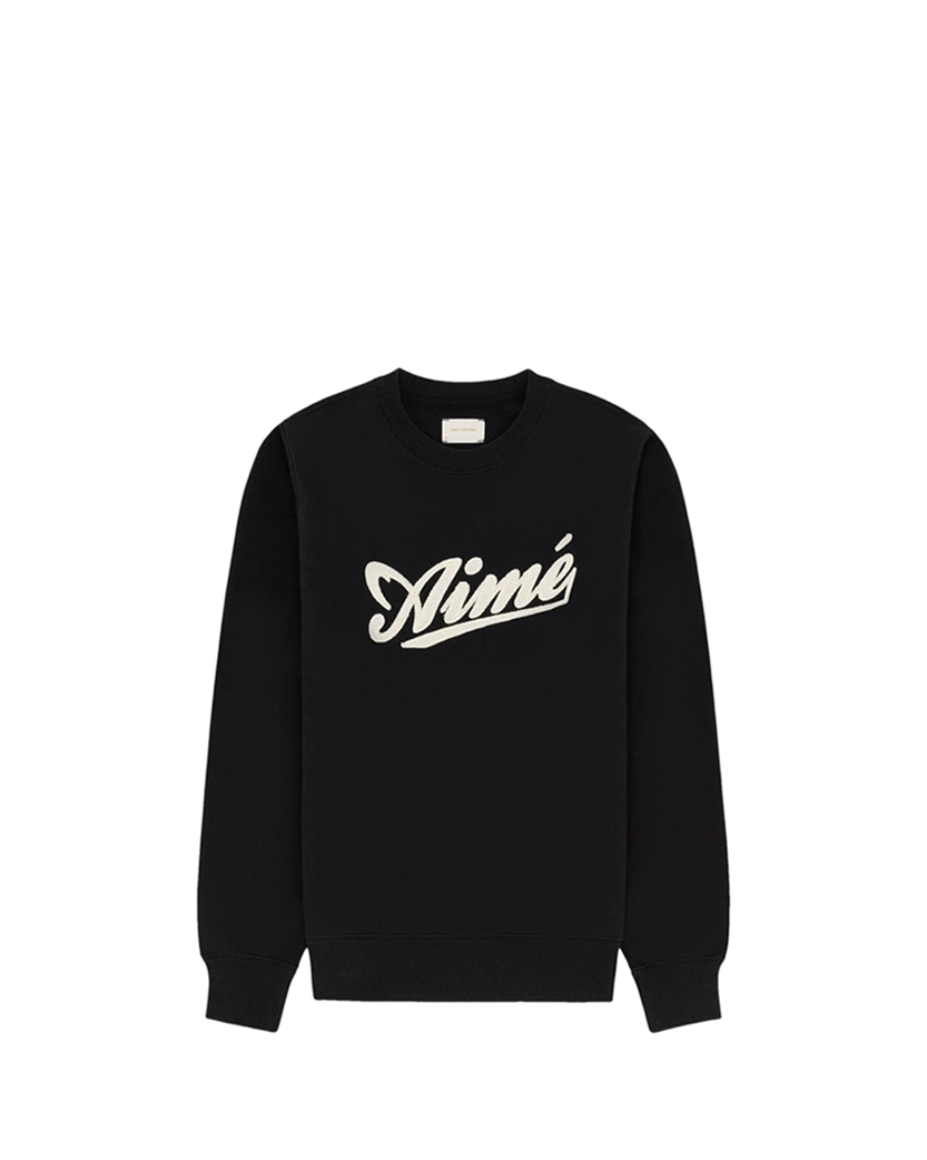 Aime Leon Dore Cycling Logo Crewneck Sweatshirt Jet Black