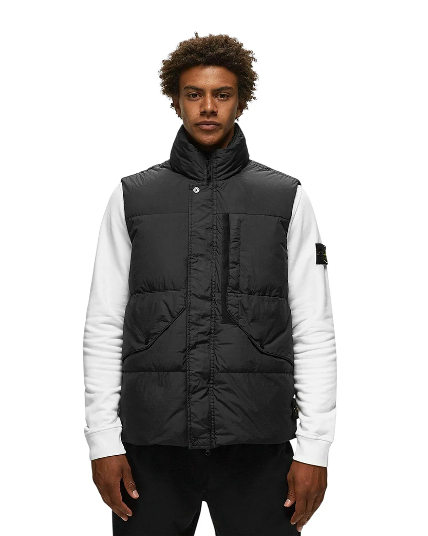 G0423 Crinkle Reps Recycled Nylon Down Vest Black SI0288-BK