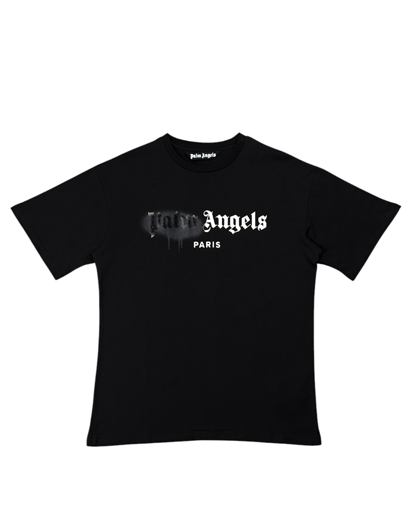 Palm Angels Paris Sprayed Logo T-Shirt Black