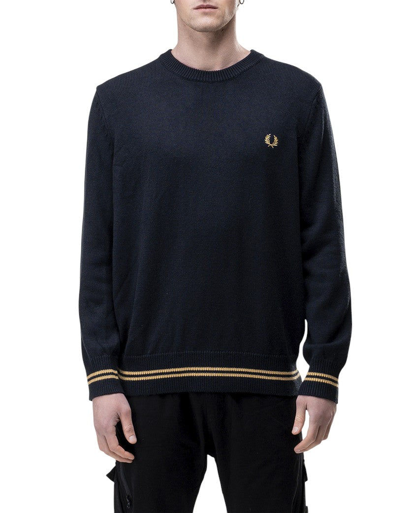 FRED PERRY Crew Neck Sweatshirt Black and Gold