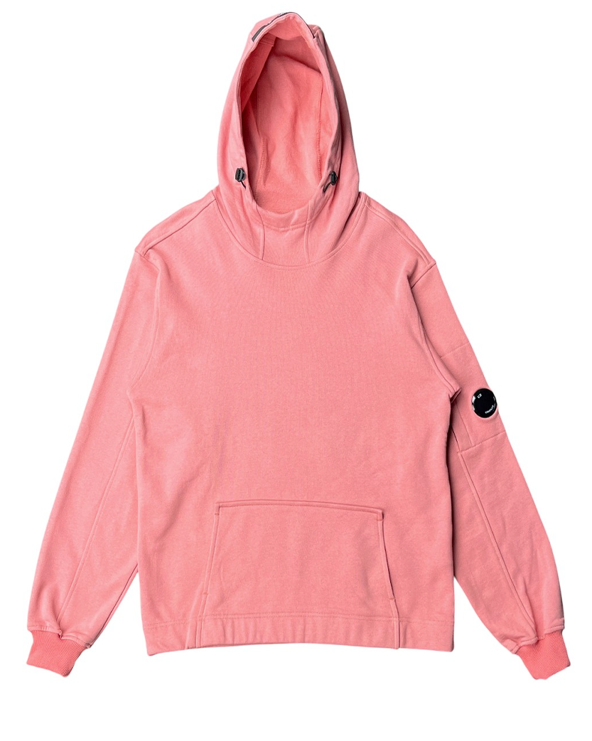 C.P. Company Light Fleece Arm Lens Popover Hoody Washed Red