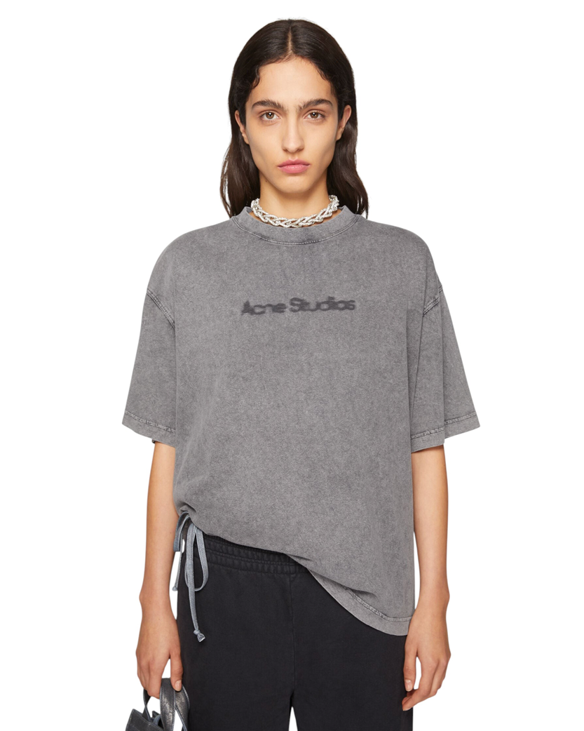 Acne Studios Blurred Logo T-Shirt Faded Grey