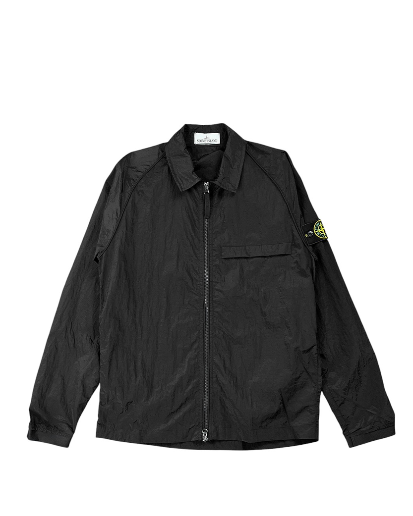 12321 Garment-Dyed Nylon Metal Overshirt Black SI0105-BK