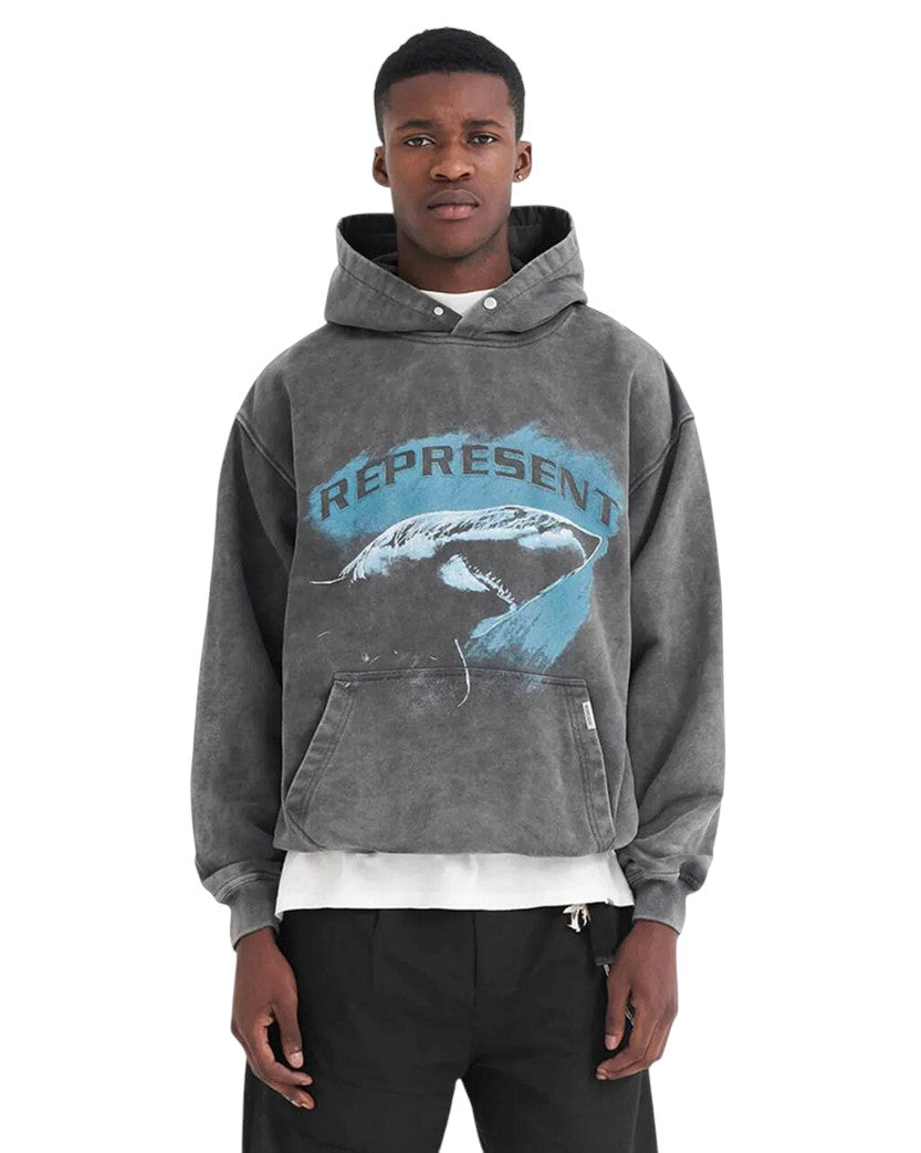 REPRESENT SHARK HOODIE VINTAGE GREY