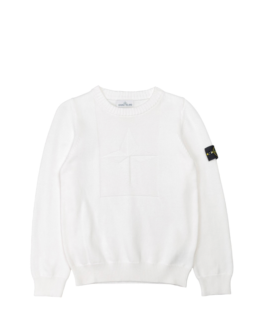 503A7 Comfort Wool-Cotton Sweater White SI0156-WT