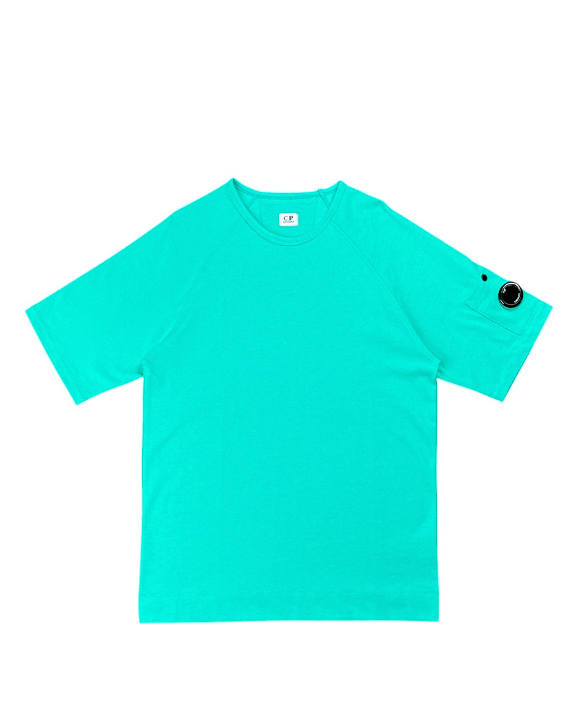 C.P. COMPANY Arm Lens Raglan T-Shirt Cyan