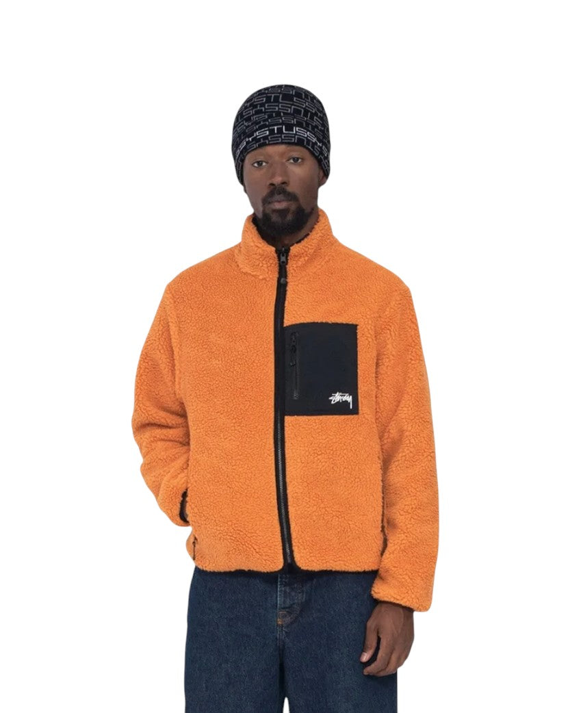 STUSSY 8 BALL SHERPA JACKET ORANGE