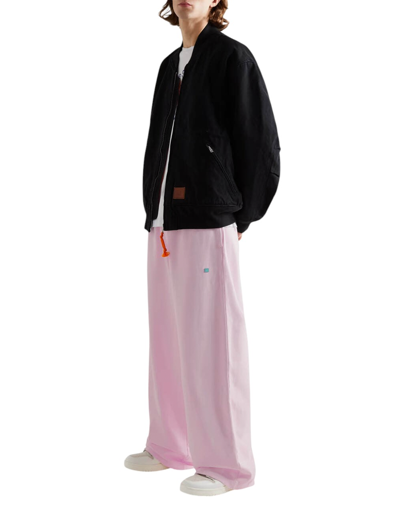 Acne Studios Wide Leg Logo Embroidered Sweatpants Pink