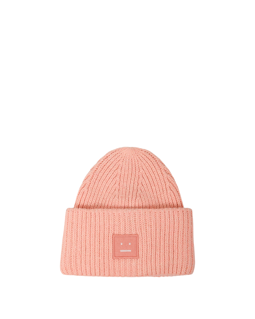 Acne Studios Rib knit beanie hat pink