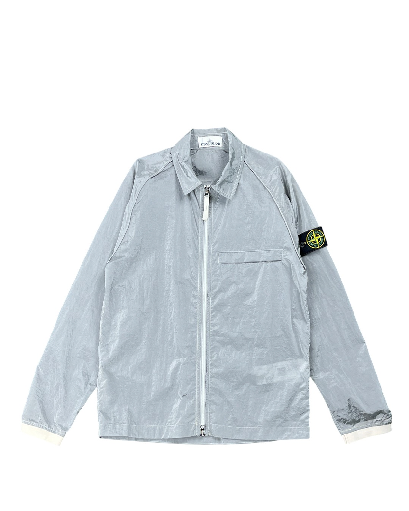 12321 Garment-Dyed Nylon Metal Overshirt Ice SI0105-IC
