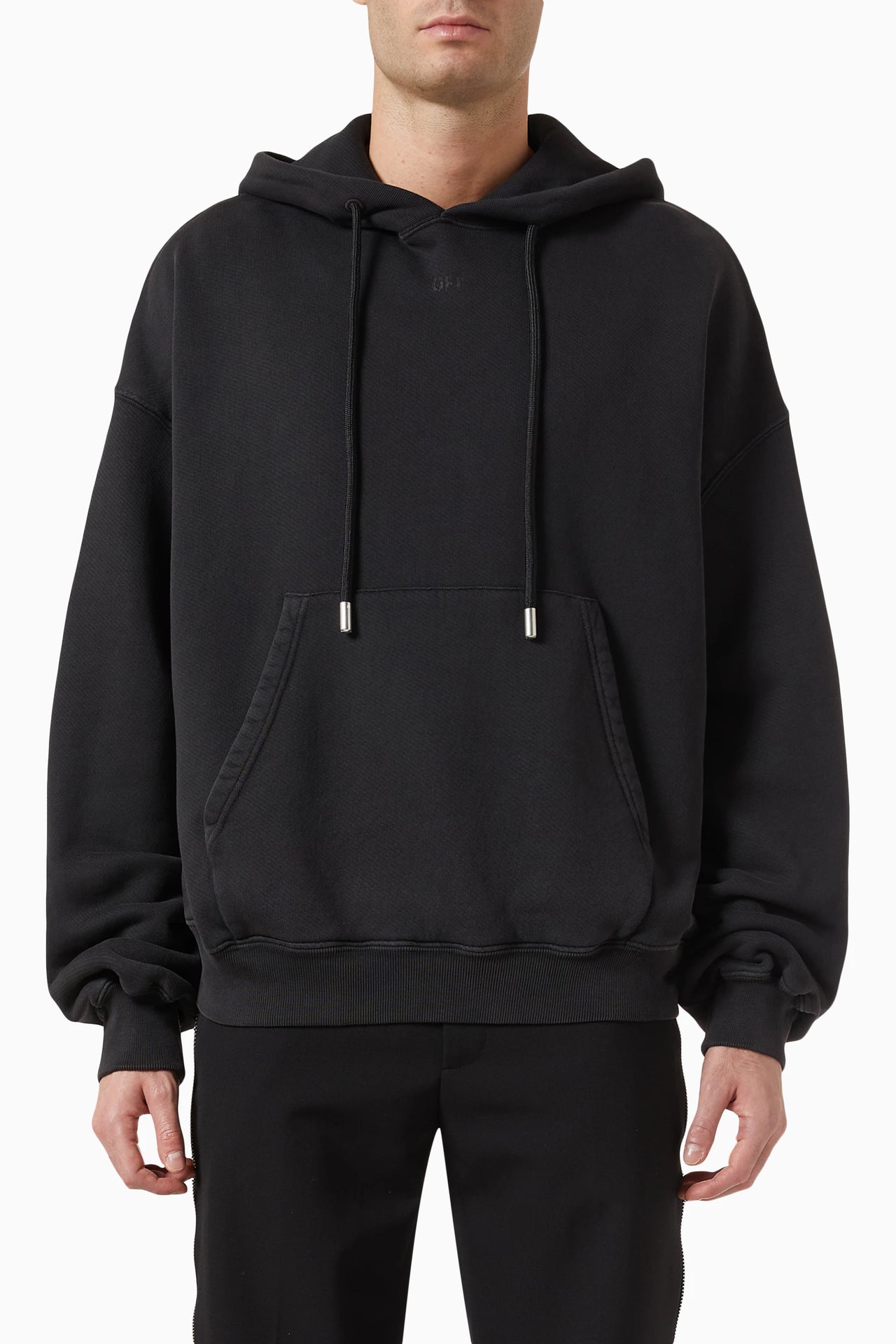 Off-White Super Moon Cotton Hoodie Black