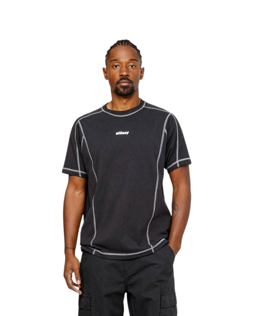 STUSSY Wave Cotton Crew Black