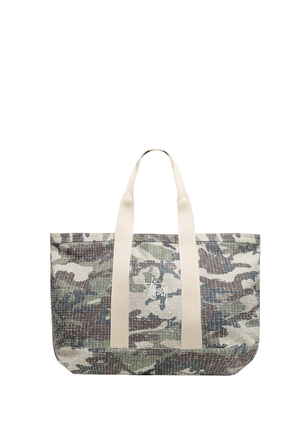 STUSSY Needle Punch XL Tote Bag Camo