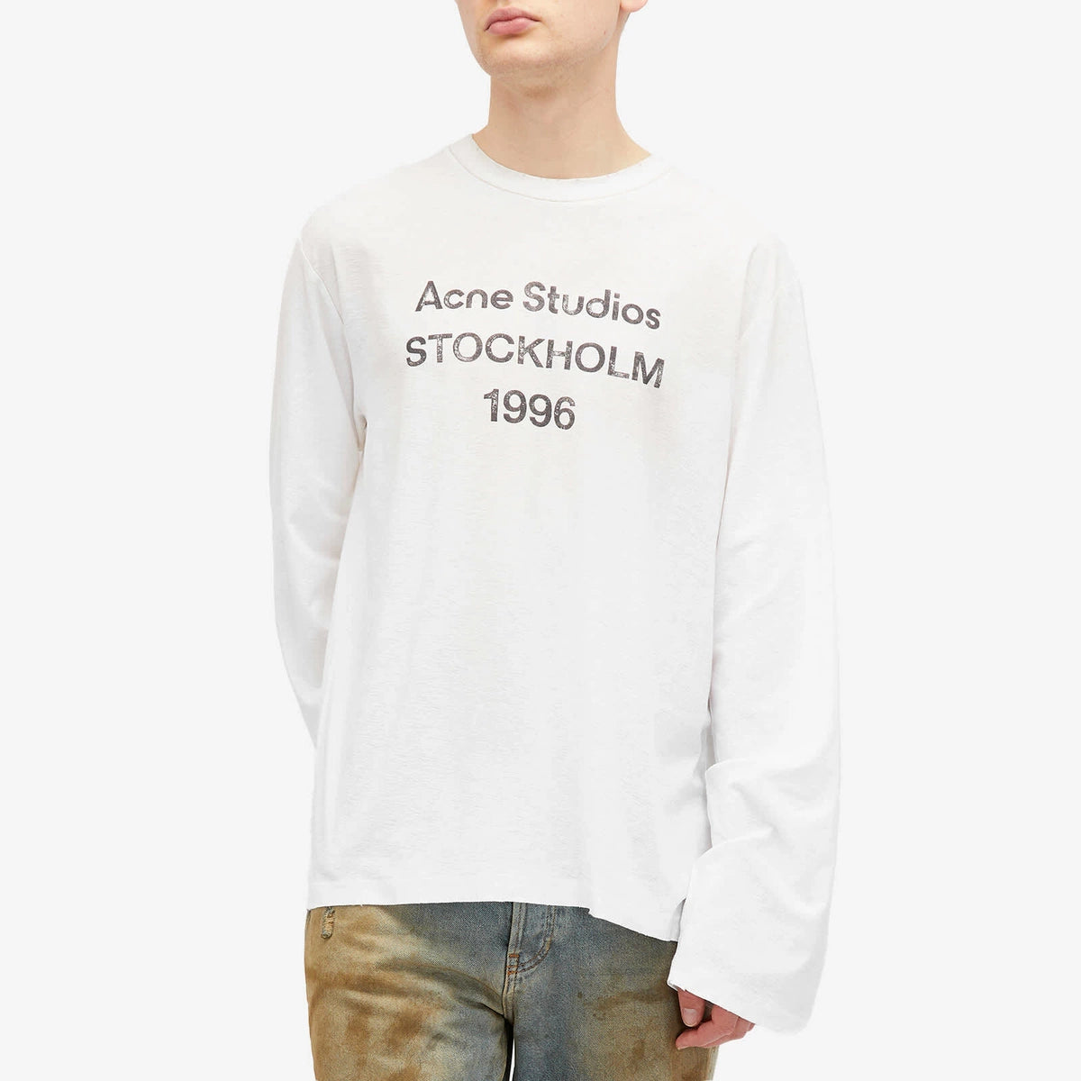 Acne Studios Stamp Logo Long Sleeve Dusty White