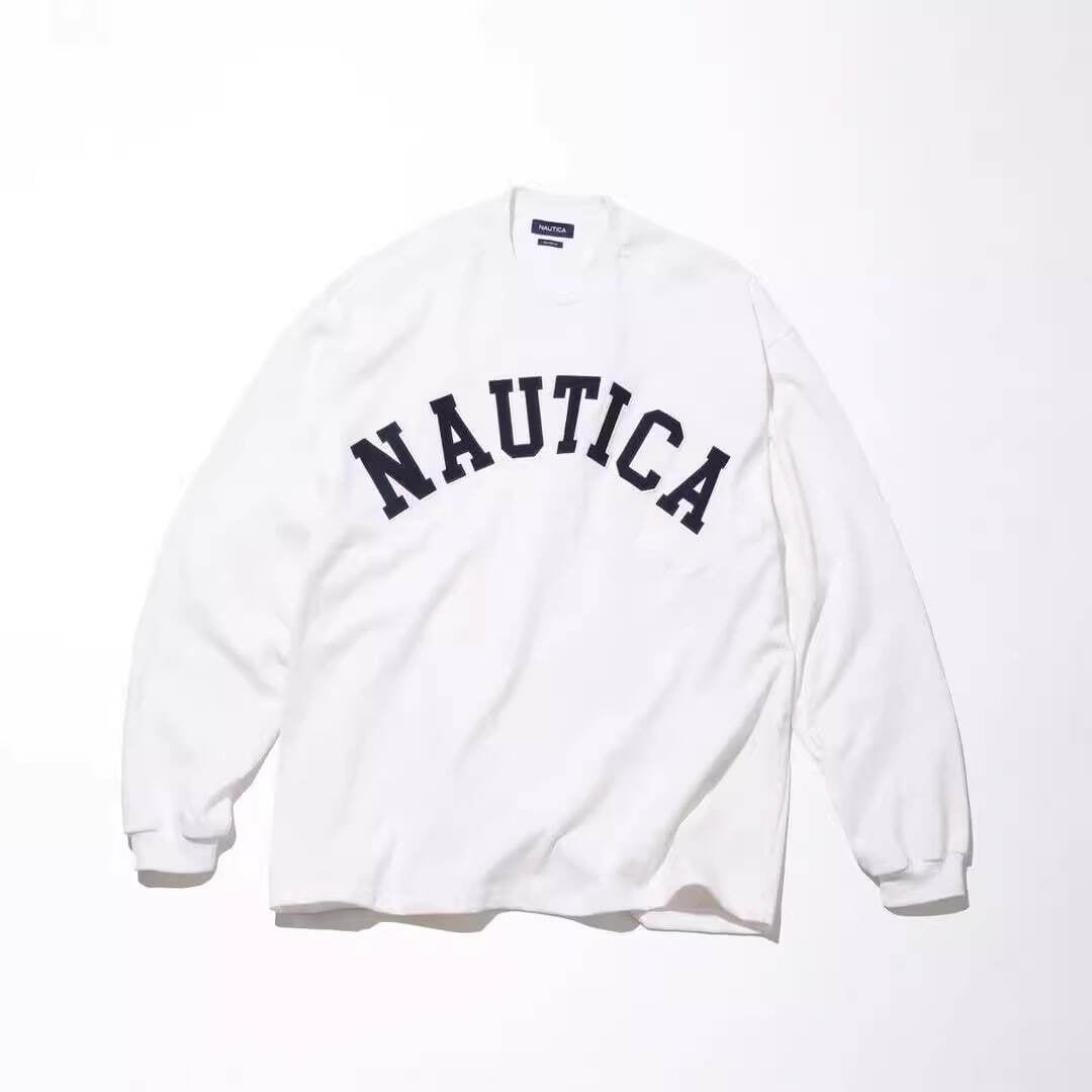 NAUTICA Logo Long Sleeve White