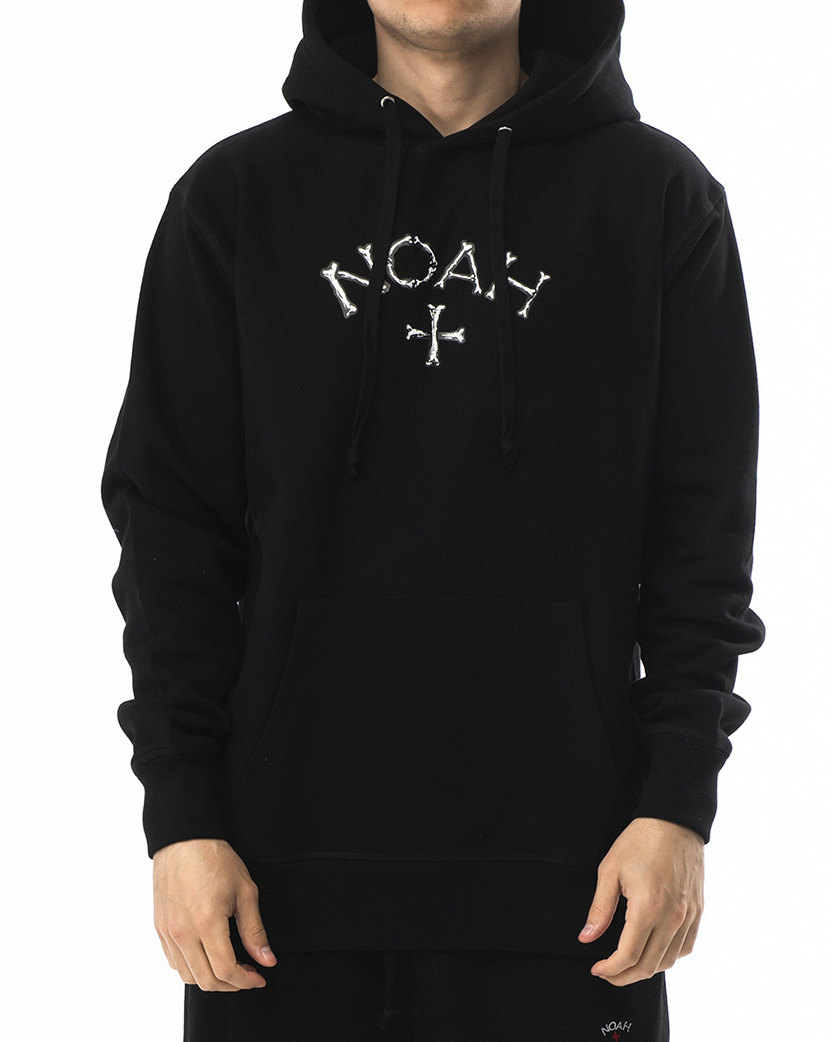 NOAH Bones Logo Hoodie Black