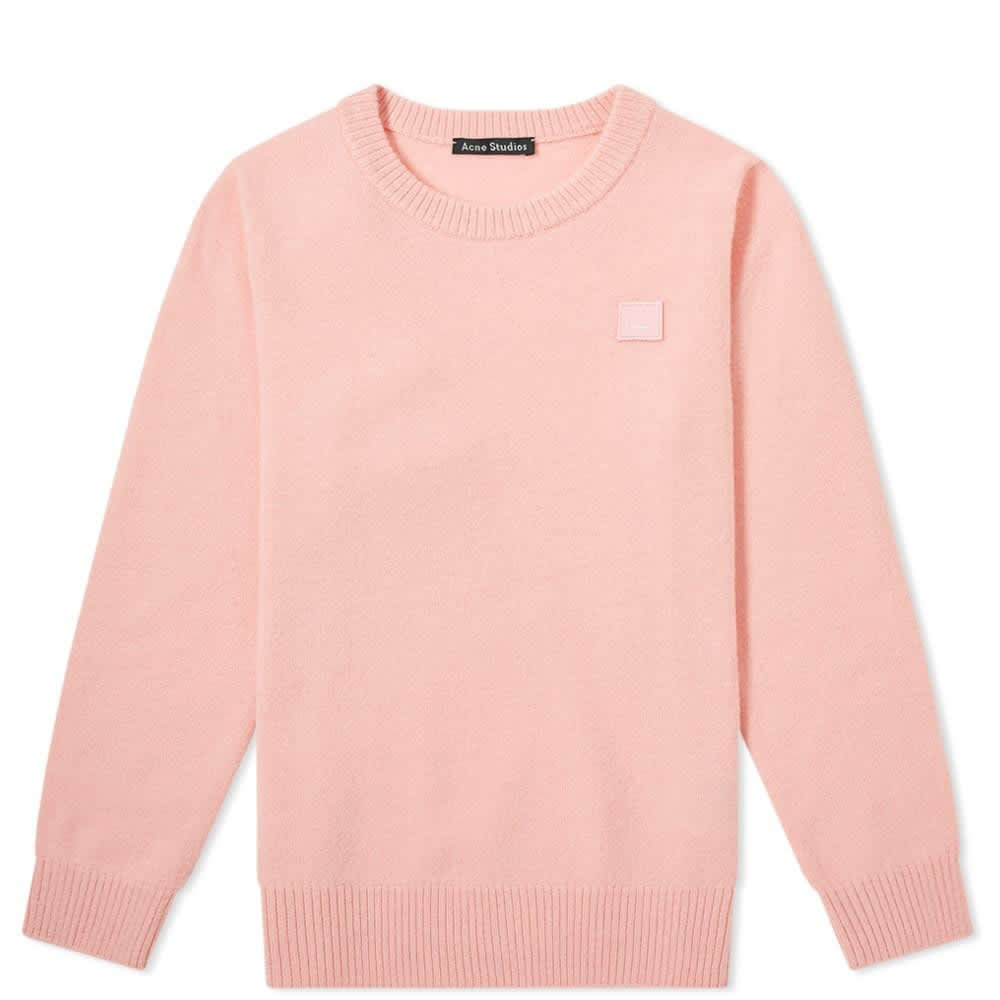 Acne Studios Mini Kalon Face Crew Knit Blush Pink