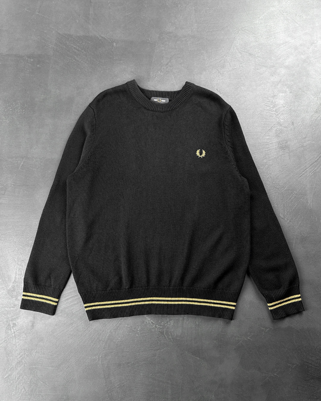 FRED PERRY Crew Neck Sweatshirt Black and Gold