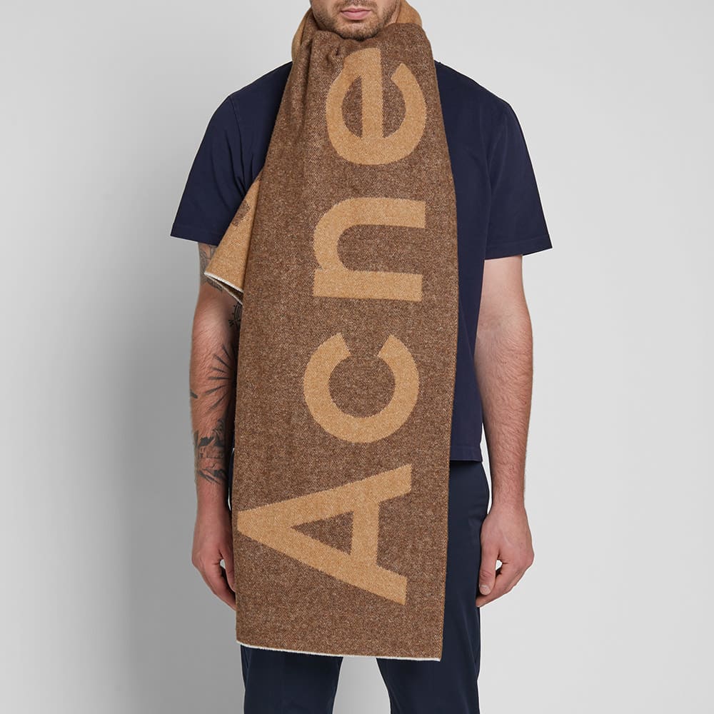 Acne Studios Toronty Logo Scarf Brown