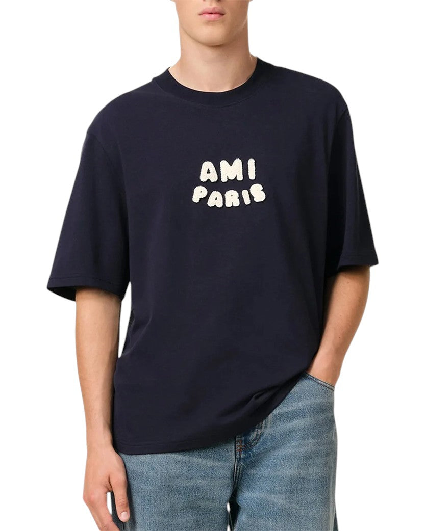 AMI Paris Patch T-Shirt Navy Blue