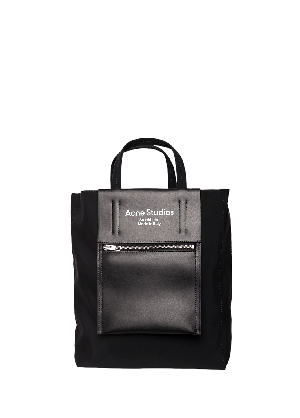 Acne Studios Baker Out medium canvas and printed leather tote Black