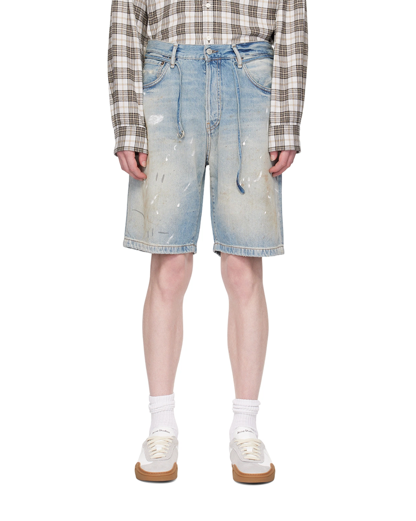Acne Studios Loose-Fit Denim Shorts Blue