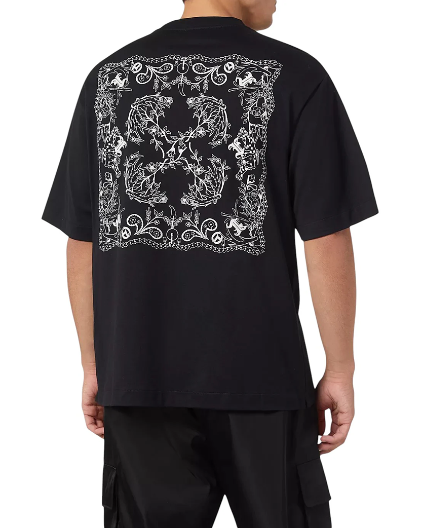 Off-White Tattoo Bandana Arrow Skate T-Shirt Black