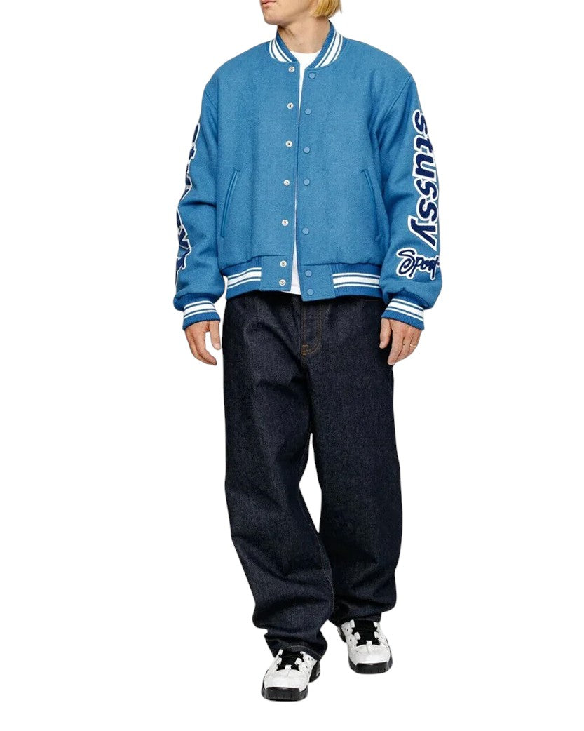 STUSSY Varsity Jacket Competition Blue - UNIFORM