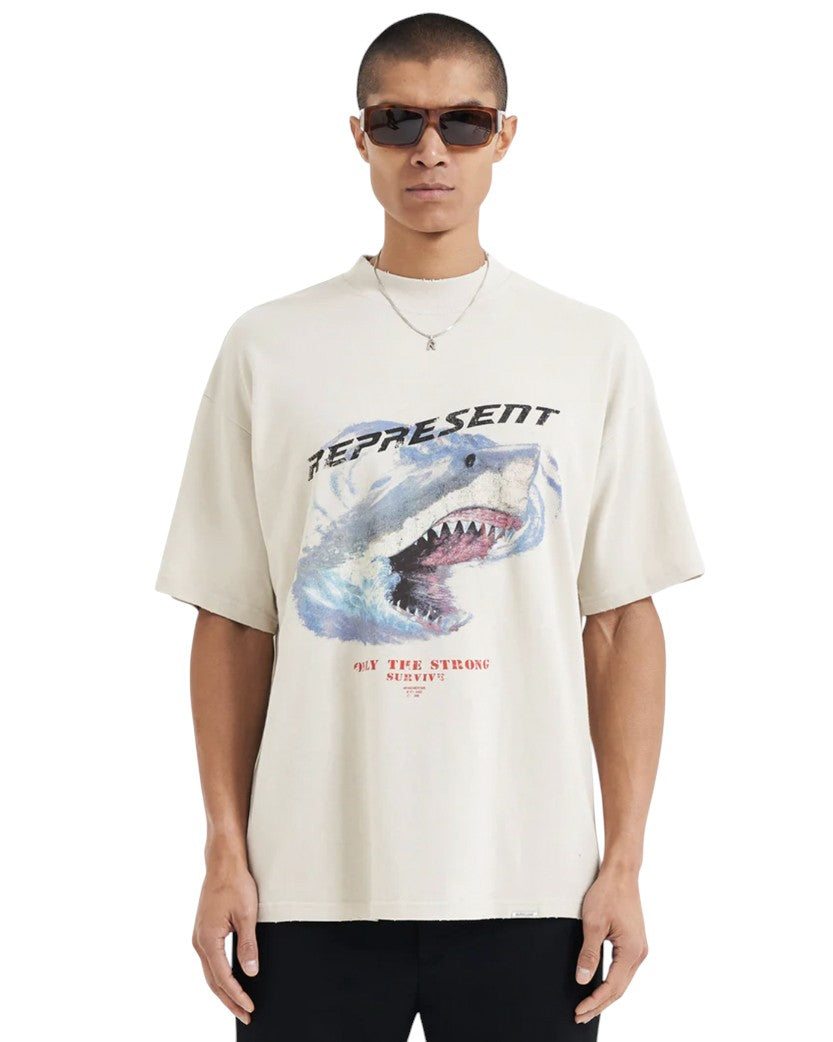 REPRESENT ONLY THE STRONG SURVIVE T-SHIRT - VINTAGE WHITE
