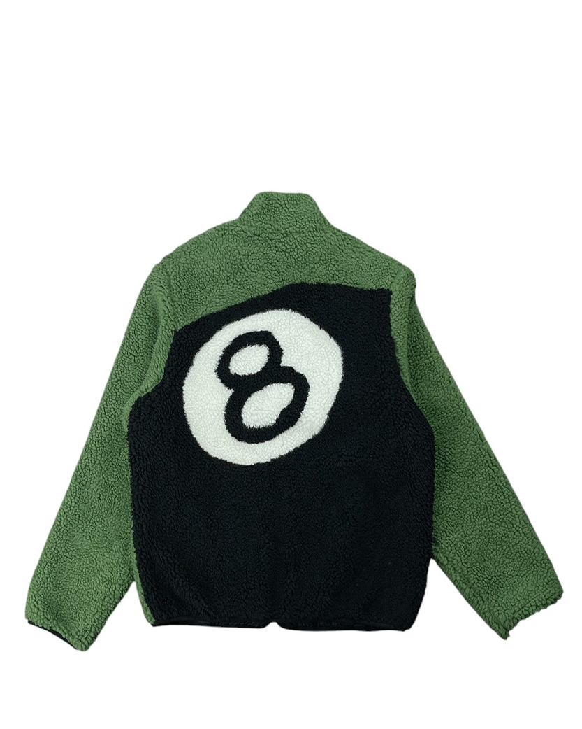 STUSSY 8 BALL SHERPA JACKET GREEN - UNIFORM